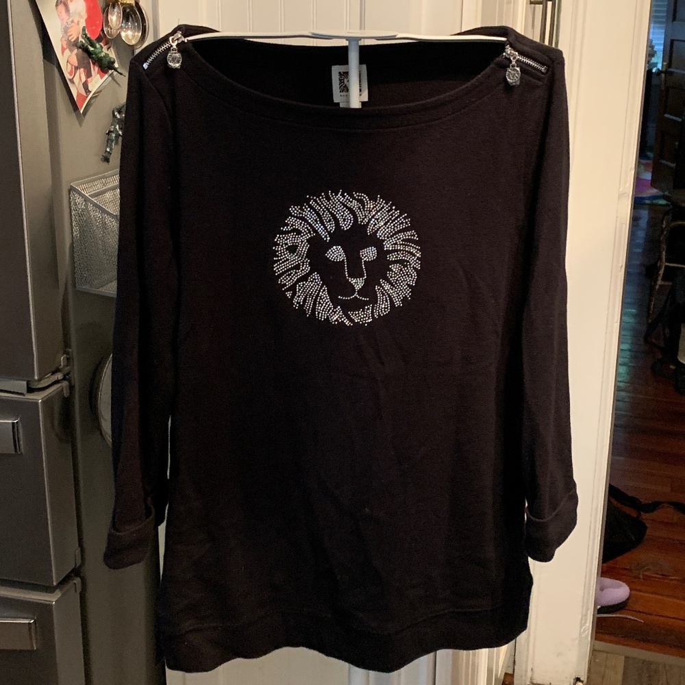 Anne Klein iconic logo sequin top. Never worn. Plastic still on‎ zipper pulls